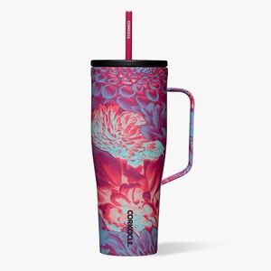 Corkcicle Cold Cup XL Insulated Tumbler with handle dopamine floral